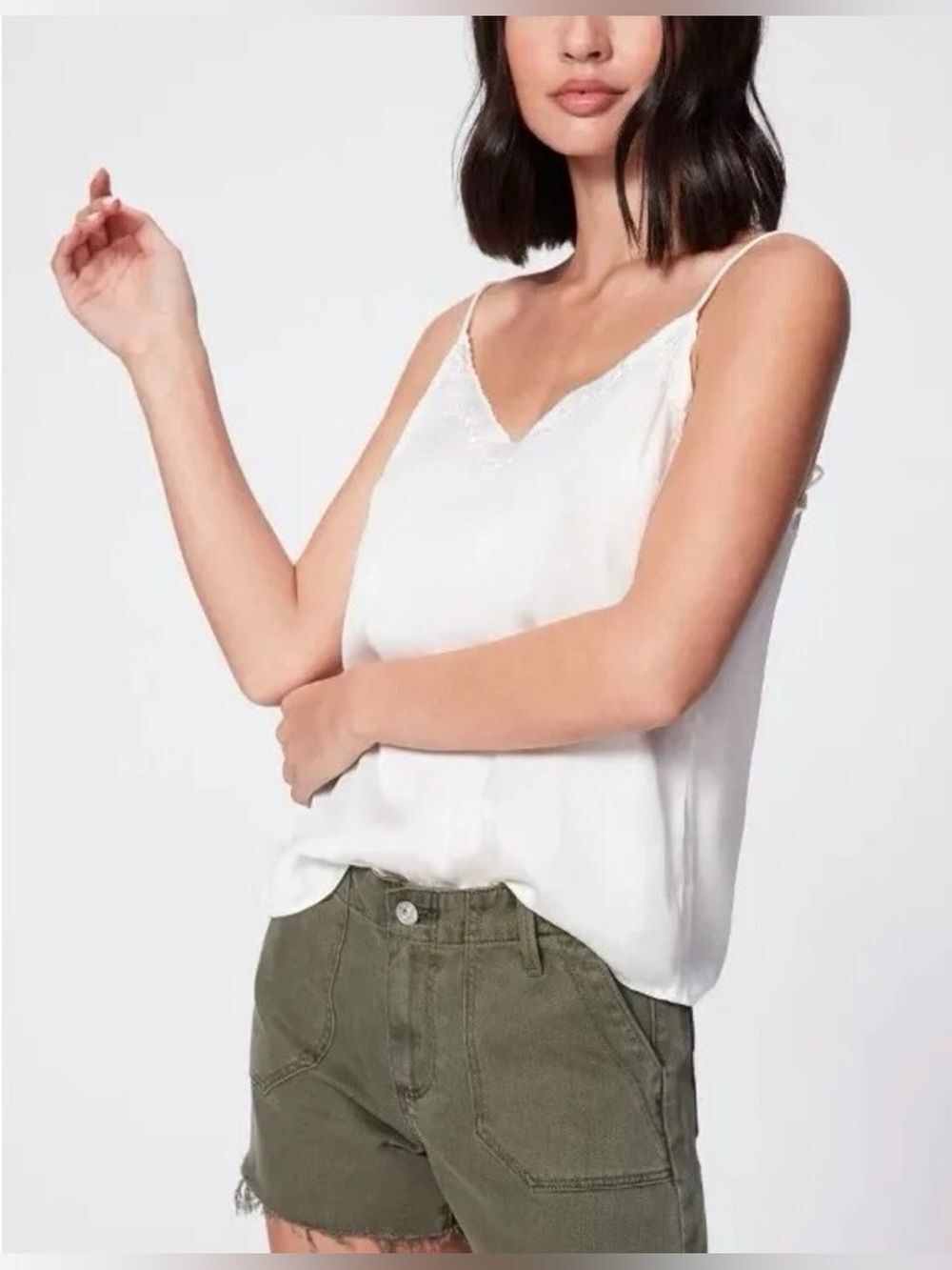PAIGE Mayslie Utility Shorts Size 32 Vintage Ivy Green